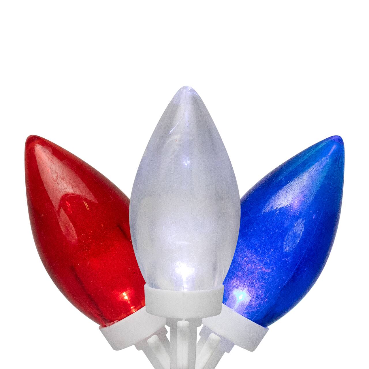 16ft. Red, White and Blue LED C9 Christmas Light Set on Wire, 25ct.